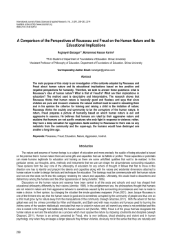 A Comparison of the Perspectives of Rousseau and Freud on the