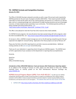 HOPWA Formula and Competitive Grantees