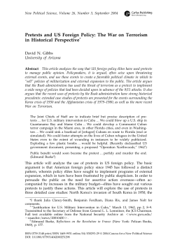 Pretexts and US Foreign Policy: The War on