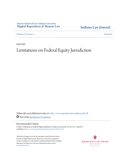 Limitations on Federal Equity Jurisdiction