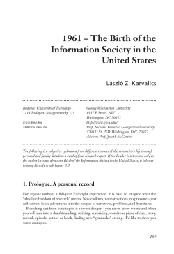 1961 &ndash; The Birth of the Information Society in the