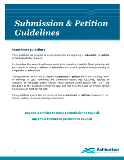 Submissions - Ashburton District Council