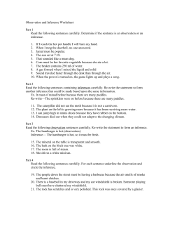 Observation and Inference Worksheet