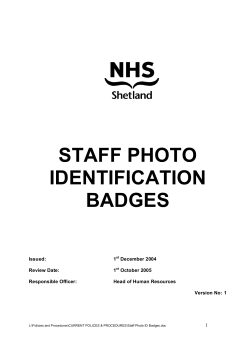 STAFF PHOTO IDENTIFICATION BADGES