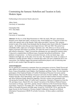 Constraining the Samurai: Rebellion and Taxation