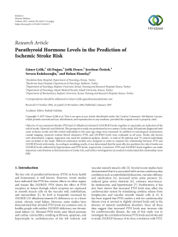 Parathyroid Hormone Levels in the Prediction of Ischemic Stroke Risk