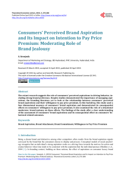 Consumers` Perceived Brand Aspiration and Its Impact on Intention
