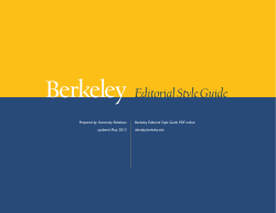 Editorial Style Guide - UC Berkeley Advancement Identity