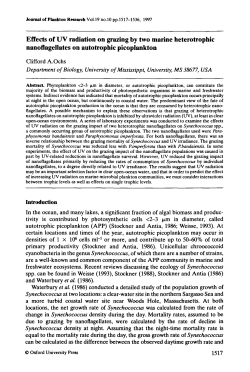 Effects of UV radiation on grazing by two marine heterotrophic