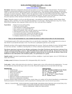 band and percussion syllabus – fall 2016
