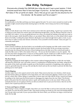 Slow Riding Techniques