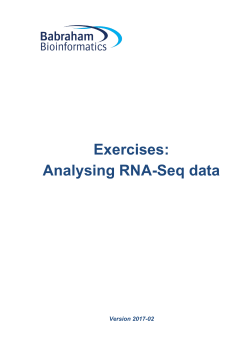 Exercises: Analysing RNA-Seq data