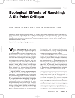 Ecological Effects of Ranching