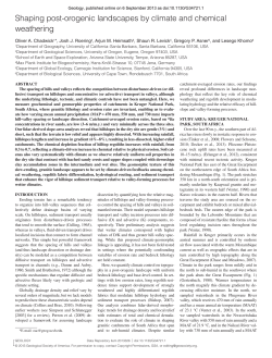 Shaping post-orogenic landscapes by climate and chemical