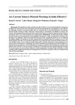 Are Current Tobacco Pictorial Warnings in India Effective?