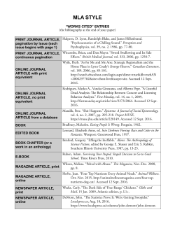 mla style - Acadia University Library