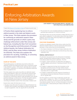 Enforcing Arbitration Awards in New Jersey