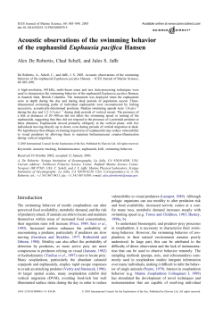 Acoustic observations of the swimming behavior of the euphausiid