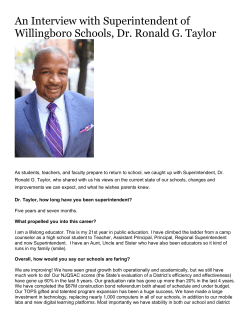 An Interview with Superintendent of Willingboro Schools, Dr. Ronald