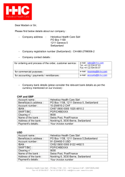 Dear Madam or Sir, Please find below details about our company