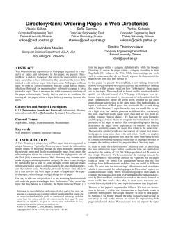 DirectoryRank: Ordering Pages in Web Directories