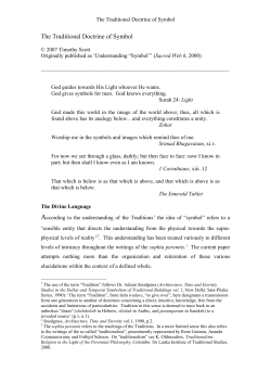 The Traditional Doctrine of Symbol