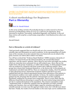 Hierarchy - Prof. Harald Walach