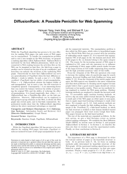 DiffusionRank: A Possible Penicillin for Web Spamming