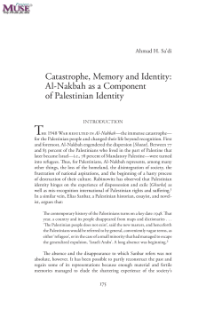 Catastrophe, Memory and Identity: Al