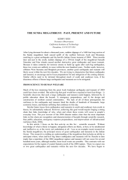 the sunda megathrust: past, present and future