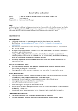 Exam Invigilator Job Description