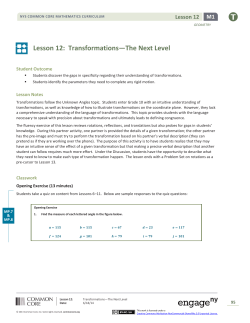 Lesson 12: Transformations&mdash;The Next Level