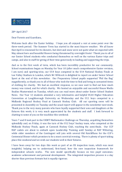 28th April 2017 Dear Parents and Guardians