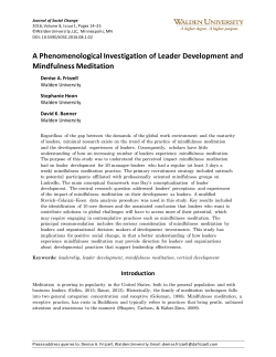 A Phenomenological Investigation of Leader
