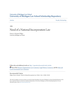 Need of a National Incorporation Law
