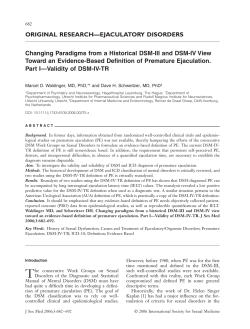 ORIGINAL RESEARCH&mdash;EJACULATORY DISORDERS Changing