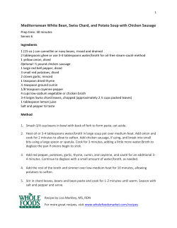 Mediterranean White Bean, Swiss Chard, and Potato