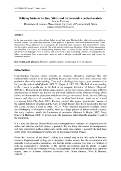 Defining business decline, failure and turnaround