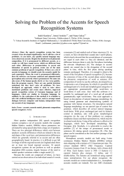 Solving the Problem of the Accents for Speech Recognition Systems