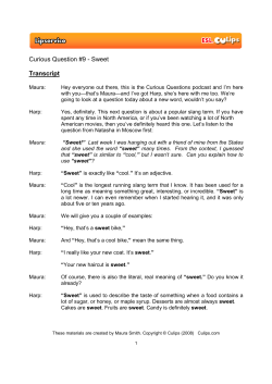 Curious Question #9 - Sweet Transcript