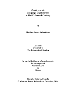 Paw&ograve;l gen z&egrave;l: Language Legitimation in Haiti`s