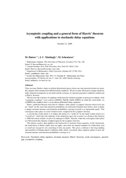 Asymptotic coupling and a general form of Harris` theorem with