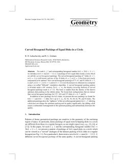 Curved Hexagonal Packings of Equal Disks in a Circle