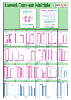Lowest Common Multiple. Worksheet 1 of 2