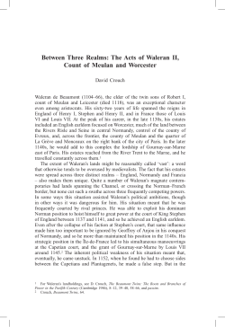 Between Three Realms: The Acts of Waleran II, Count