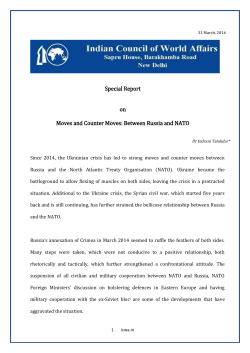 Between Russia and NATO - Indian Council of World Affairs