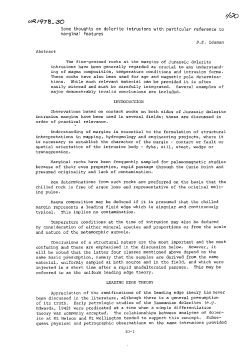 Some thoughts on dolerite intrusions with particular reference to