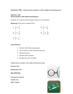 Lesson 10c: Add mixed numbers with unlike denominators 1. + 2. + 3