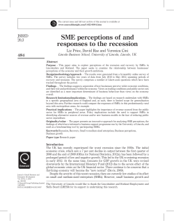 SME perceptions of and responses to the recession