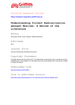 Understanding Violent Radicalization amongst Muslims: A Review